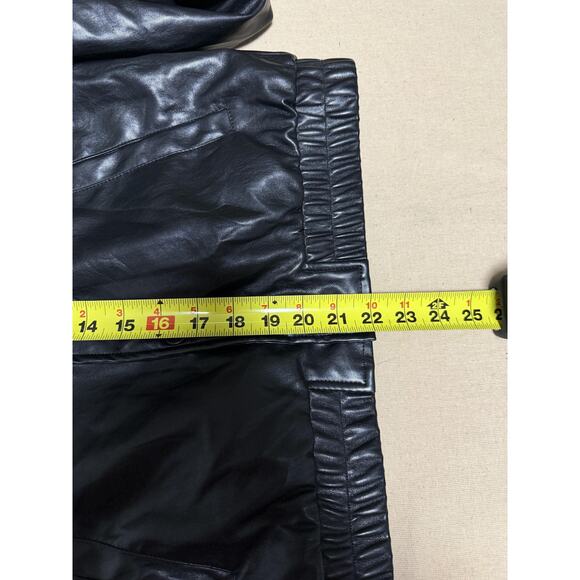 Wicked X Forever 21 Jacket Womens Small Black Faux Leather Bomber Rhinestone - Picture 16 of 16